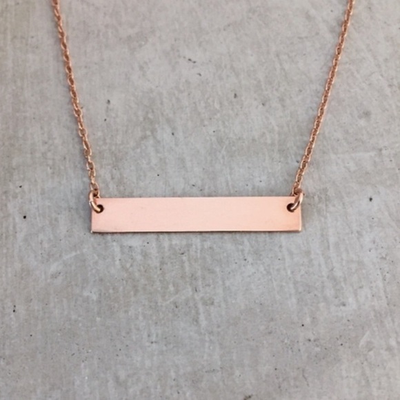 Rose Gold Bar Necklace - Picture 2 of 2